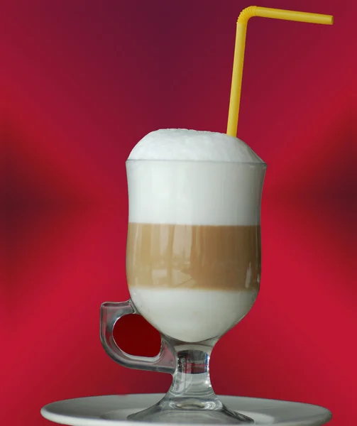 Káva Café latte ve sklenici — Stock fotografie