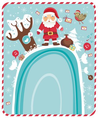 Santa Claus in the forest clipart