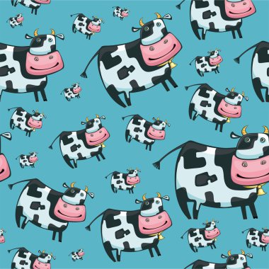 Cute friendly cow pattern clipart