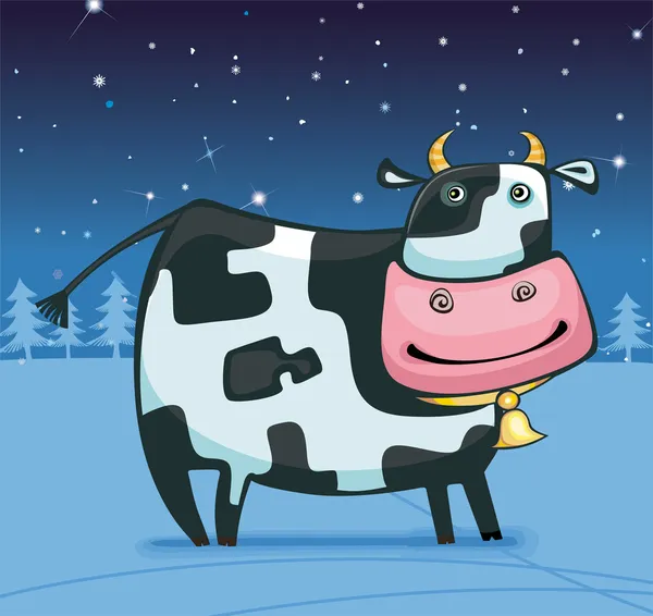 Schattig vriendelijke koe — Stockvector