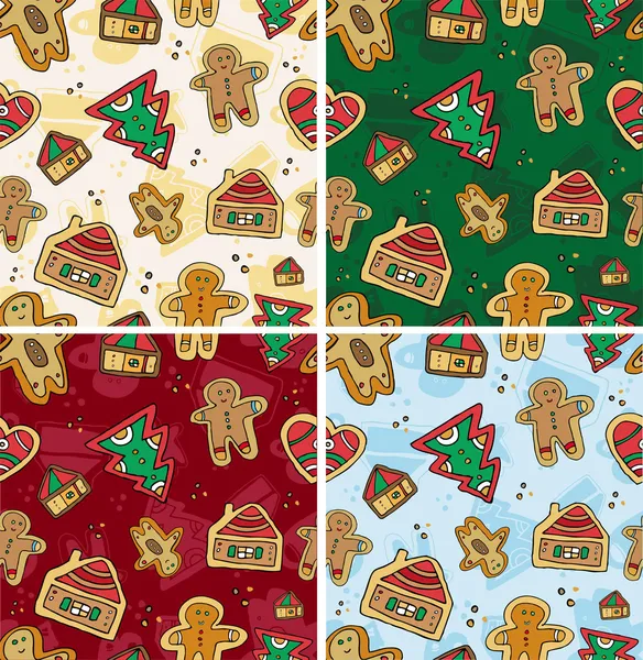 Christmas Seamless Gingerbread Pattern — Stockový vektor