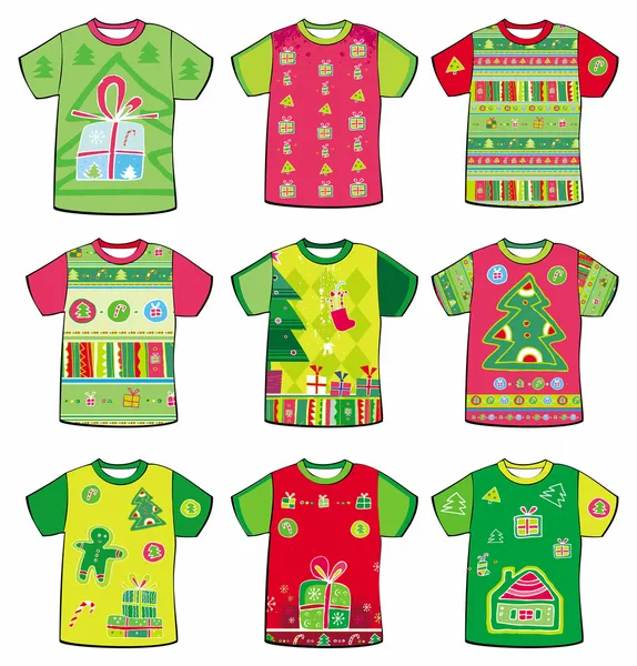 T-shirts de Natal —  Vetores de Stock