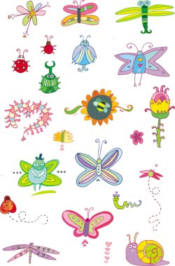 Bugs and Flowers clipart