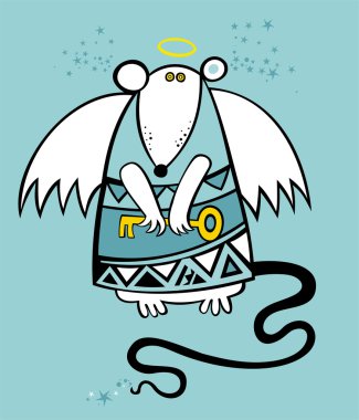 Cute Angel Rat clipart