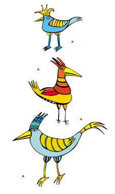 Three birds set clipart