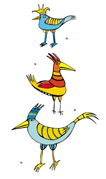 3 つの鳥のセット — ストック写真