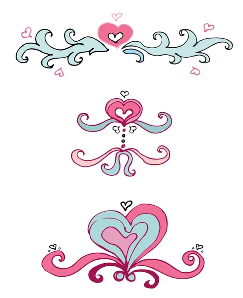 Duże hearts - valentine zestaw — Zdjęcie stockowe
