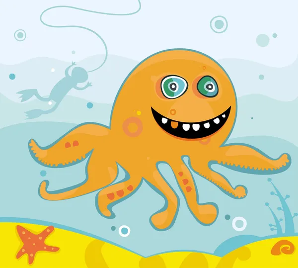 Cute friendly octopus — Stock Photo, Image