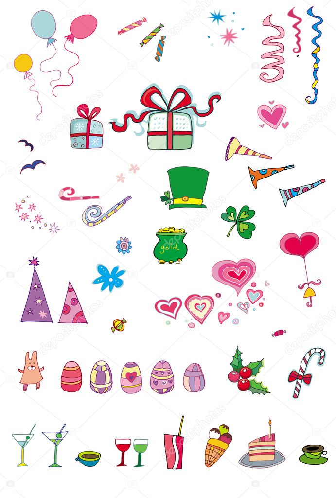 Party and holiday icon set series