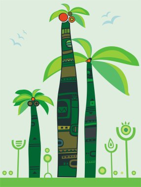 Jungle palm trees clipart