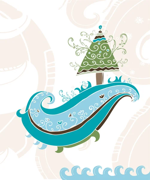 Ručně kreslený vánoční stromeček — Stock fotografie