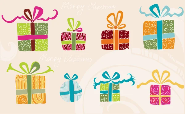 Hand drawn holiday presents — Stock Photo, Image