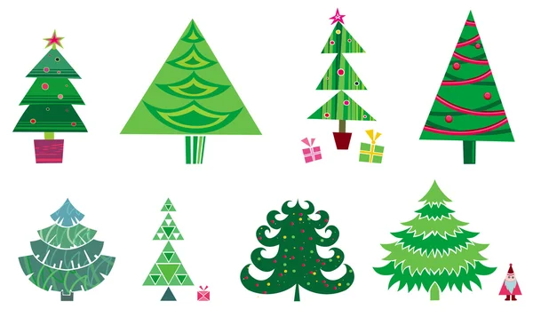 Vánoční stromy ikony — Stock fotografie