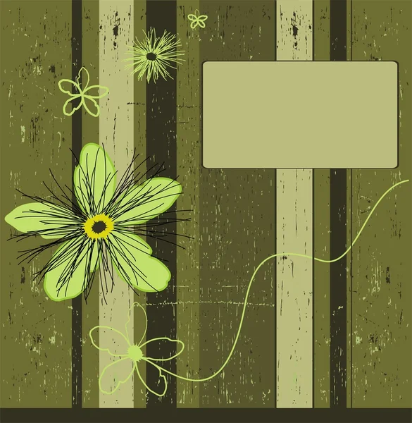 Grunge yeşil çiçek arka plan — Stok fotoğraf