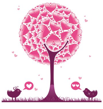 Valentine decorative tree 2 clipart