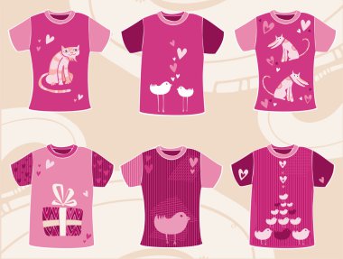 Valentine`s day t shirts design. clipart