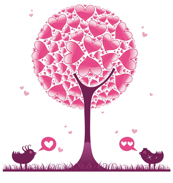 Arbre décoratif Valentine 2 — Image vectorielle