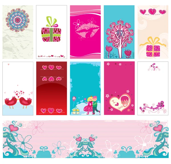 Valentine κάρτες πρότυπα — Διανυσματικό Αρχείο