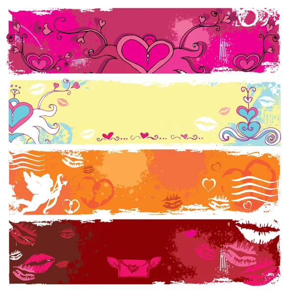 Set de banners de San Valentín 4 — Vector de stock