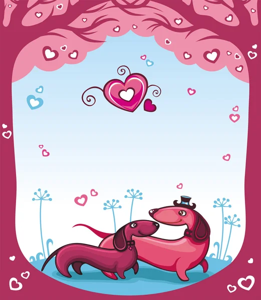 Dachshunds amour - Valentine — Image vectorielle
