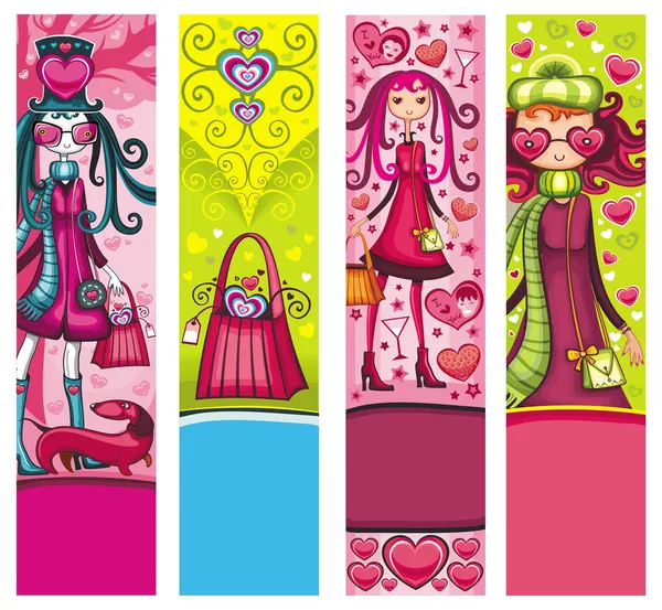Valentine's Day fashion banners Stock Illustration