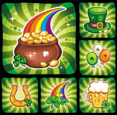 St. Patricks Day icon set 1 clipart