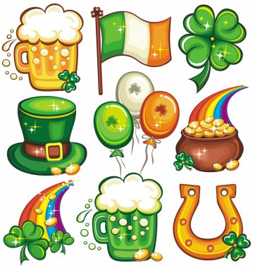 St. Patricks Day icon set series 2 clipart