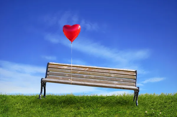 Benches and a balloon — Stock Photo, Image