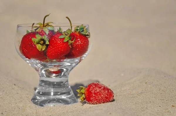 Strawberry in a glass — Stock Photo, Image