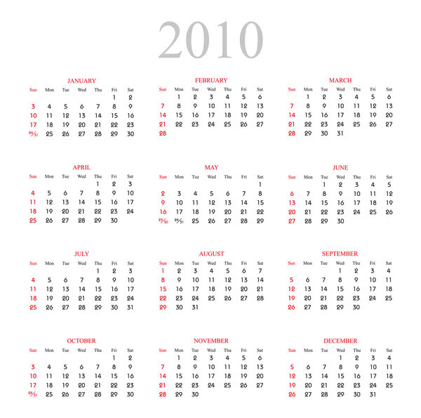 Calendar 2010