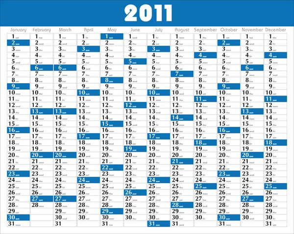 Calendar_2011 — Stock Vector