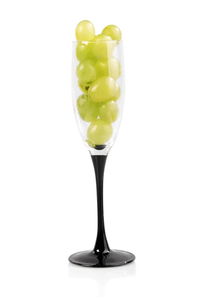 Wineglass with grapes — Stock Photo, Image