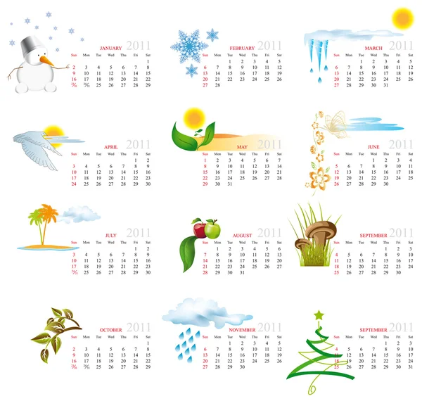 Calendar_2011 — 스톡 벡터