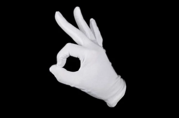 Білих рукавичках + — стокове фото