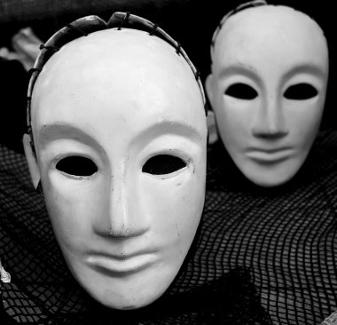 Masks of the Japanese theatre clipart