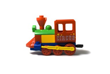 Toy steam locomotive. The image on a whi clipart
