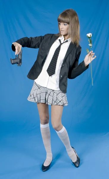 Danger school girl — Stock Photo, Image