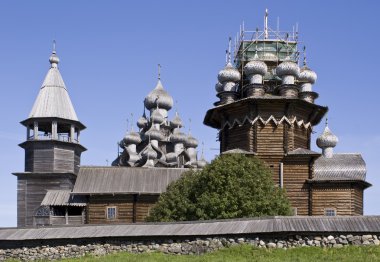 Karelia. Kizhi. A belltower and Preobraz clipart
