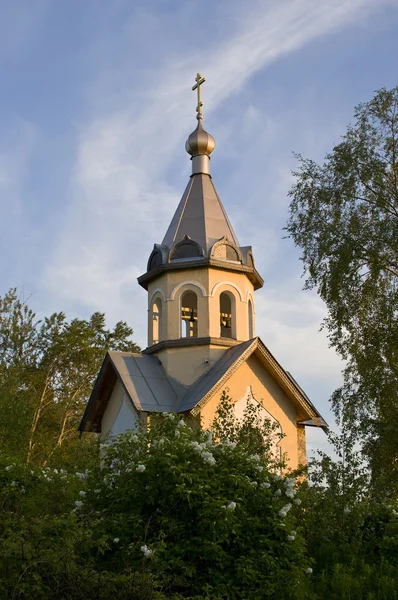 Orthodox chapel on a evening sky backgro Stock Image