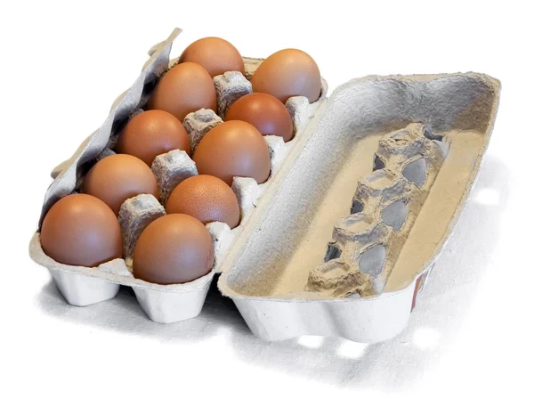 Box with eggs — Stock Photo, Image