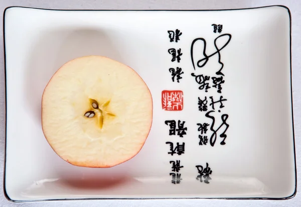 Apple slice on japanese dish
