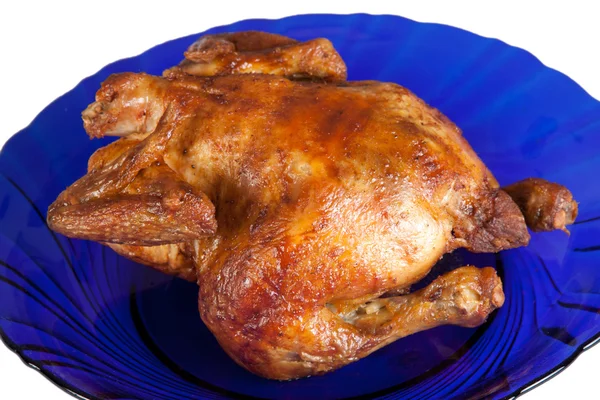 Grilled hen on dish — Stock Photo, Image