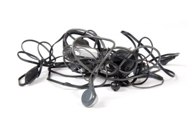 Tangled headphones clipart