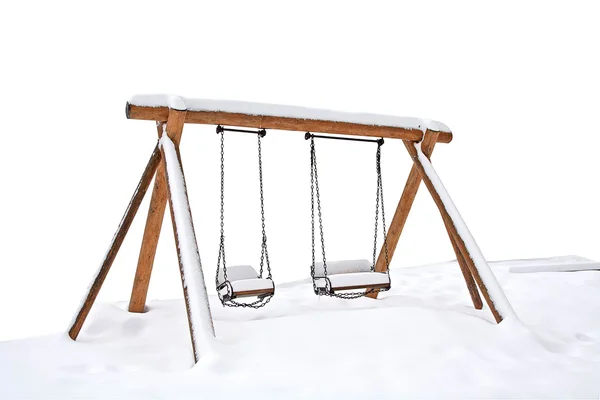 stock image Swings covered with snow