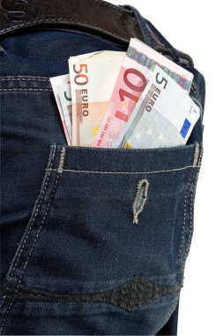 kot pantolon cebinde euro ile