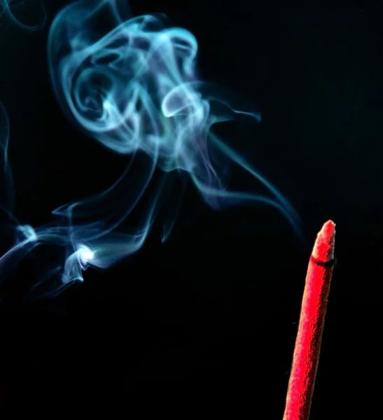 Blue smoke from aroma stick — Stock Photo, Image