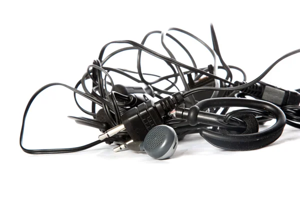 Tangled headphones — Stock Photo, Image
