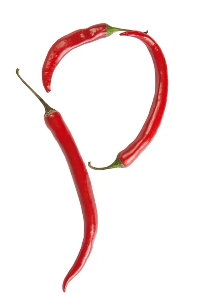 Litera p z chili — Zdjęcie stockowe
