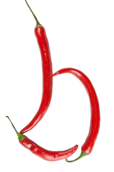 B letter made from chili — Stock Photo, Image