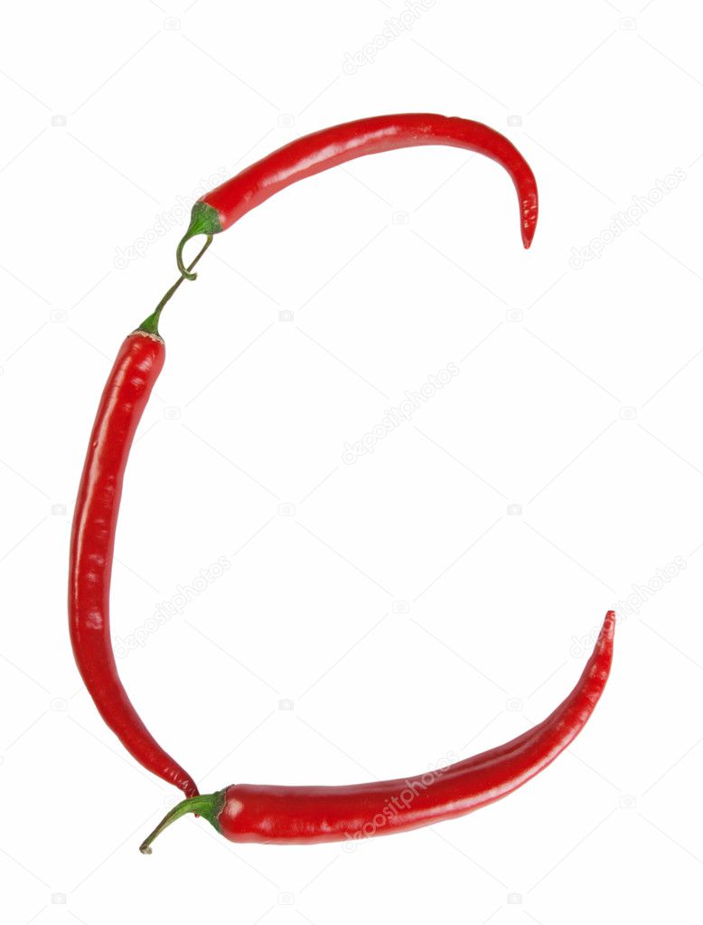 C letter made from chili